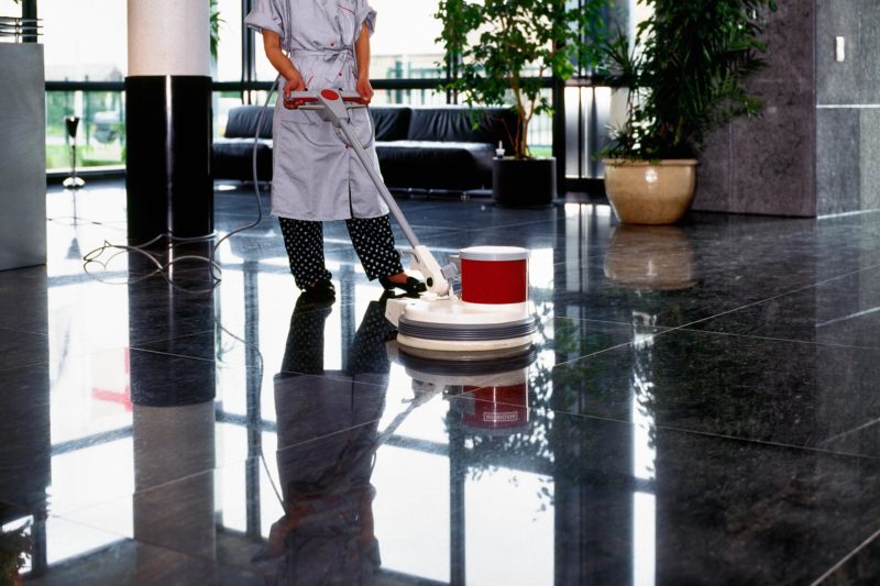 Commercial cleaning with Buffing floors